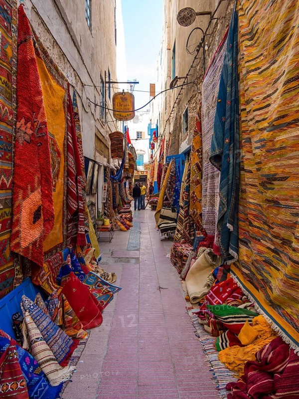 Historic centre of Essaouira with carpet dealers