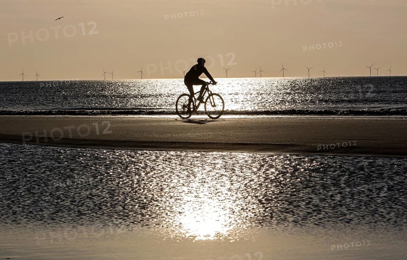 Cyclists on North Holland's coast at Egmond aan Zee