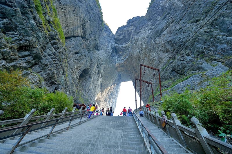 Steep staircase with 900 steps to Heaven's Gate