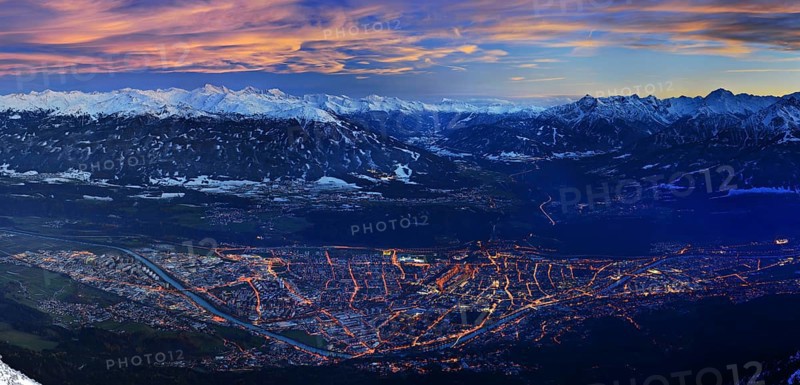The town view with Mt Patscherkofel