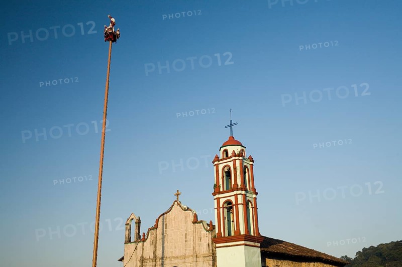 Voladores performing at a village festival