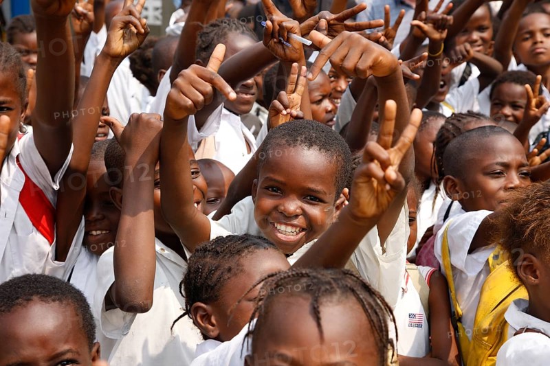 School children in school uniform