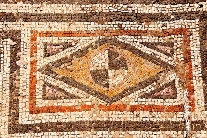 4th century geometric floor mosaic from the late Roman Jewish synagogue of Sardis