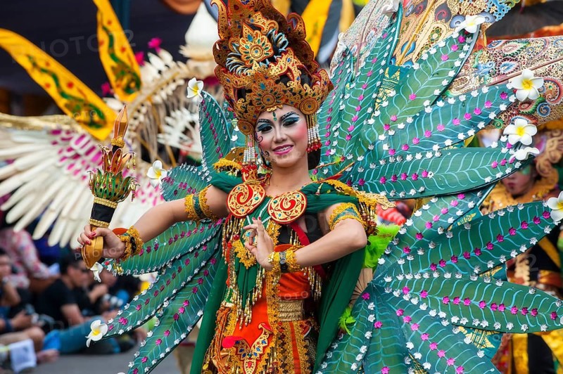 Elaborate costume at the Jember Fashion Festival