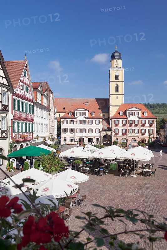 Marketplace with twin houses and Cathedral of St. John the Baptist
