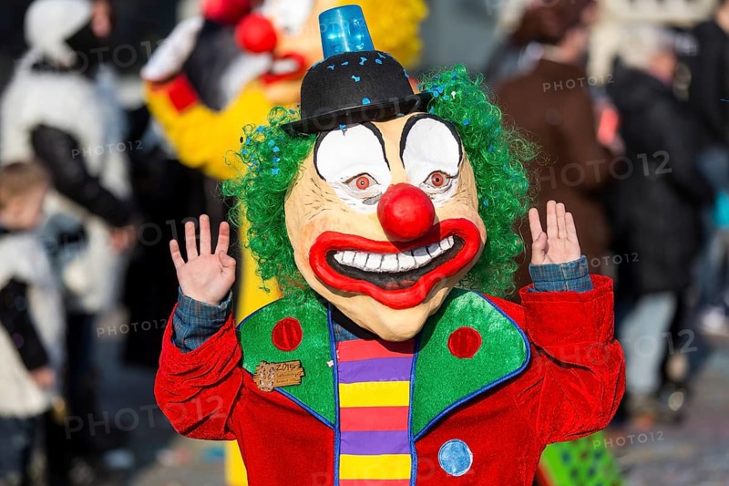 Little clown at the carnival procession of the Mattli guild
