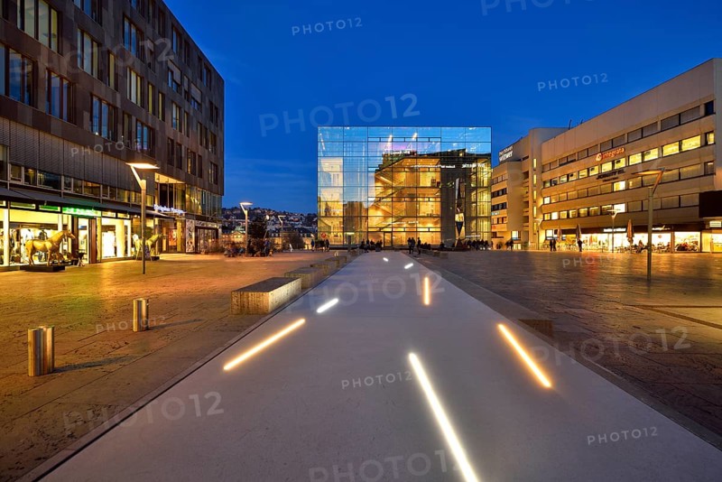 Light composition with LED lights in a terrazzo band