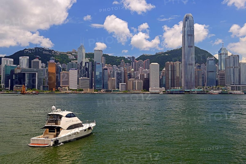Skyline of Hong Kong Island and Hong Kong River