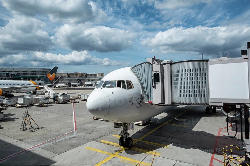 Condor Boeing 767-300 with passenger bridge