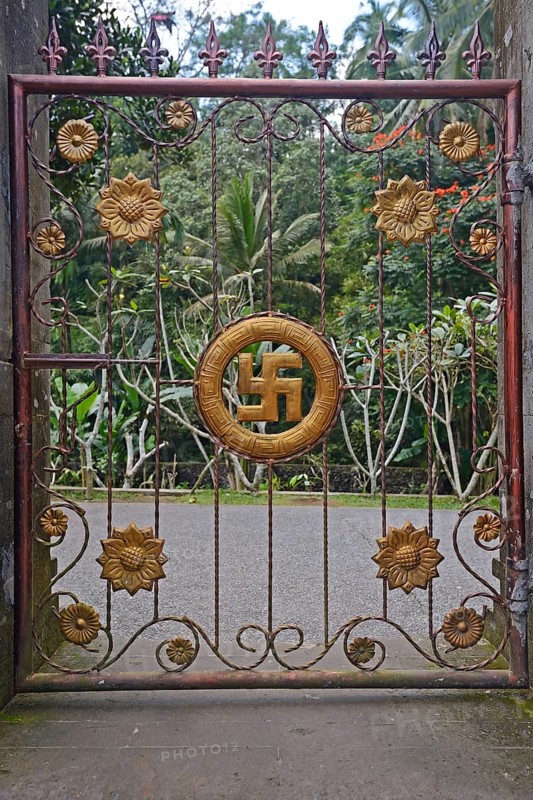 Gate with swastika