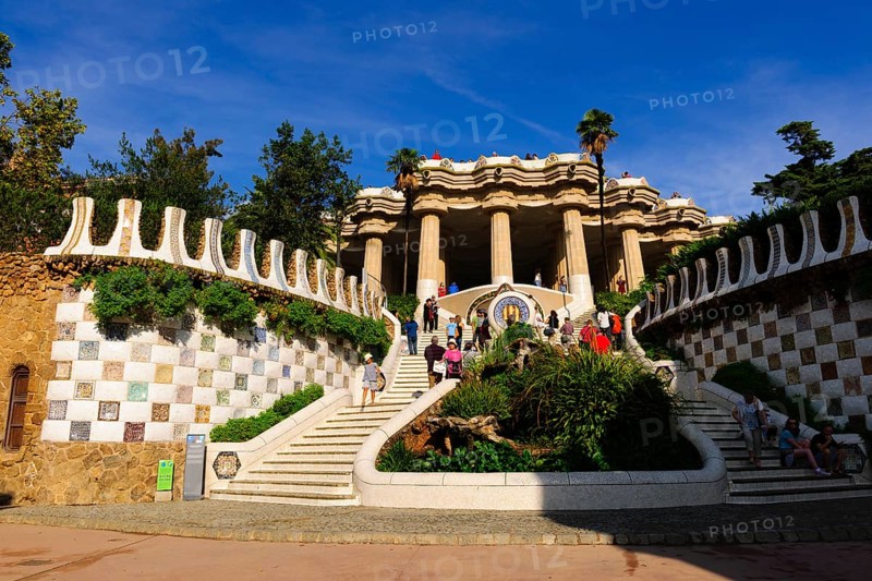 Portico with a monumental staircase