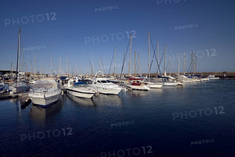 Sailing yachts in the marina of Puerto Calero