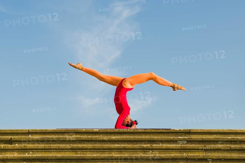 Young woman practising Hatha yoga