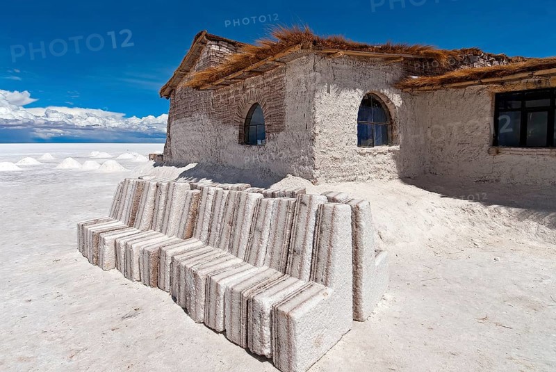 Playa Blanca Salt Hotel made from salt blocks