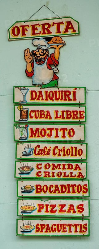 Menu card at a restaurant