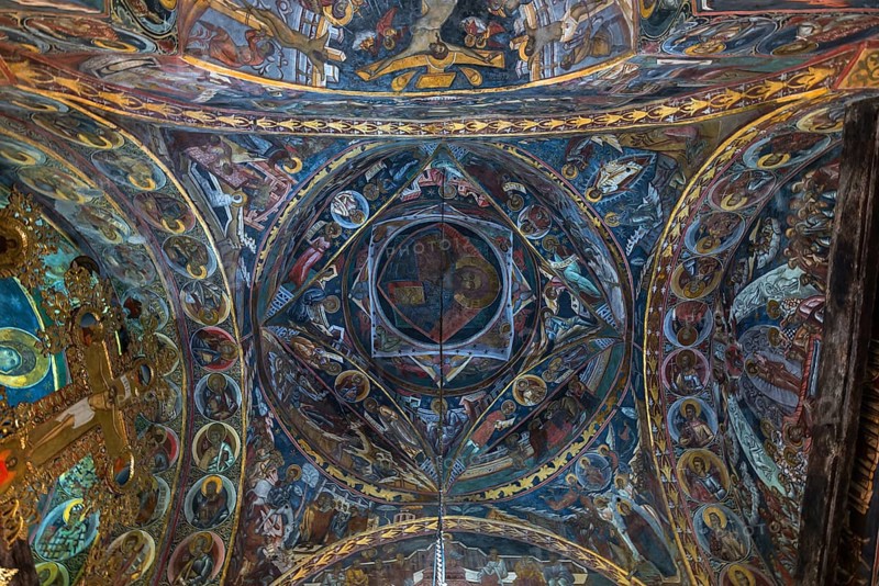 Ceiling frescos in the dome of the Humor monastery