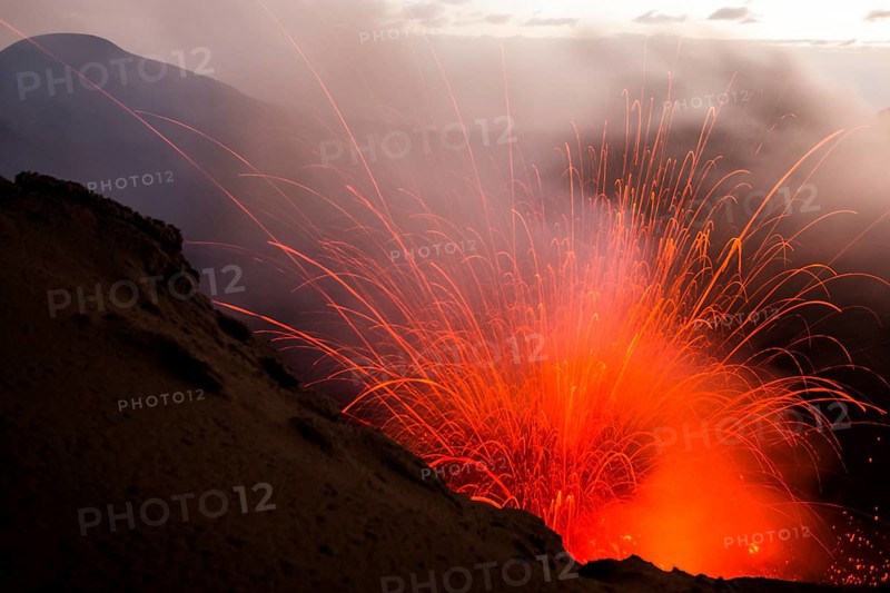 Eruption of Mount Yasur volcano