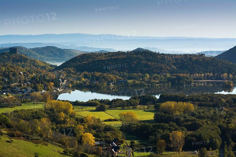 Lake Chambon and Murol Castle