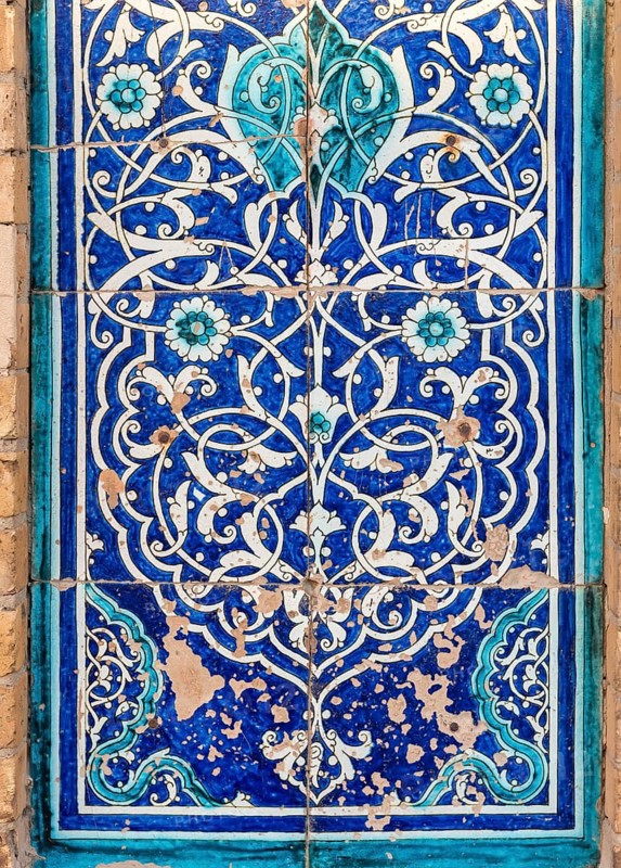 Tiled mosaics at Mausoleum of Makhmud Pakhlavan