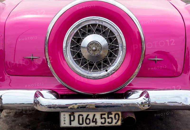 Pink convertible taxi
