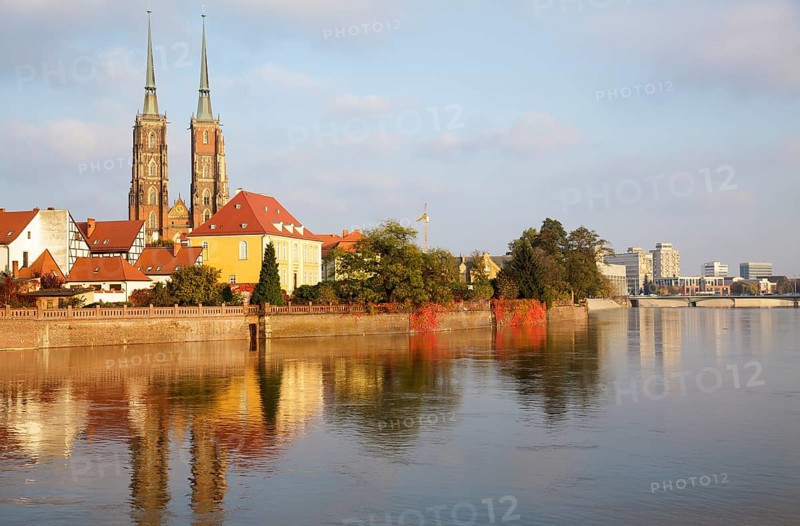 Odra River with Cathedral Island Ostrow Tumski