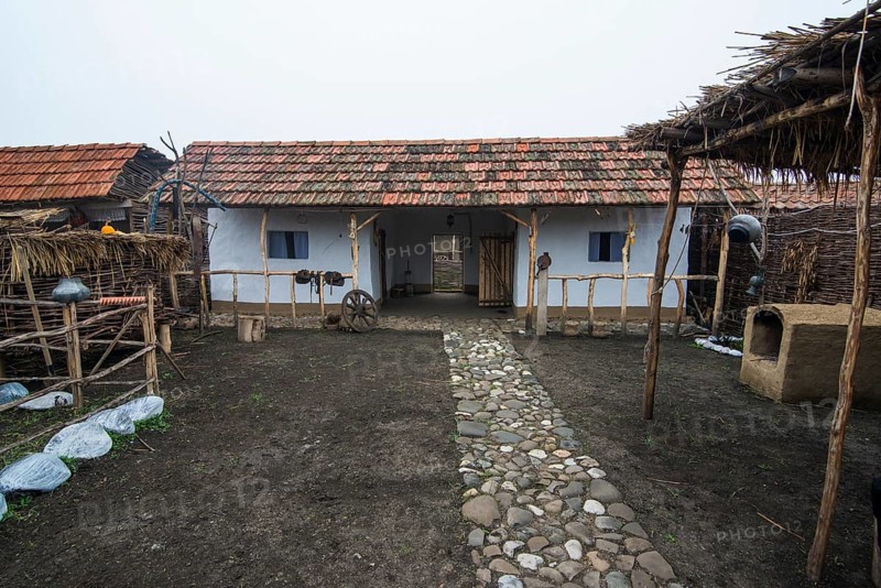 Traditional houses in the chechen cultural village