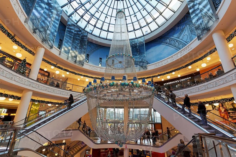 Shopping mall with Christmas decoration