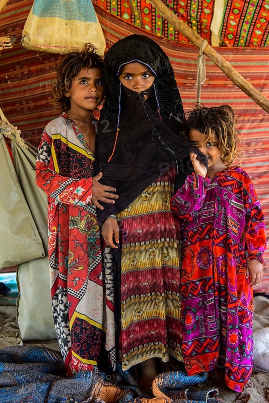 Rashaida children in their tent in the desert around Massaua