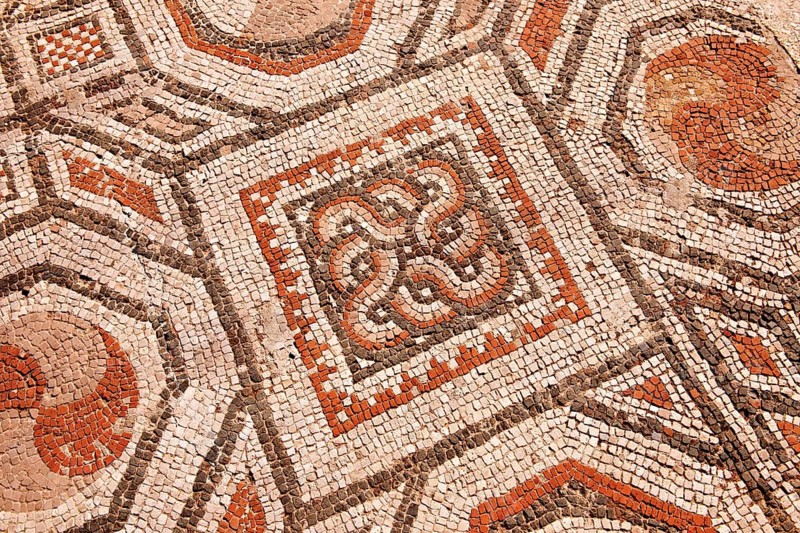 4th century geometric floor mosaic from the late Roman Jewish synagogue of Sardis