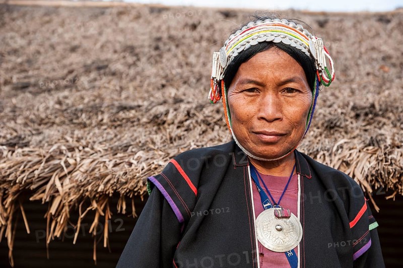 Traditionally dressed woman from the Akha people