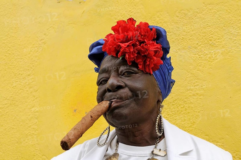 Woman with a cigar