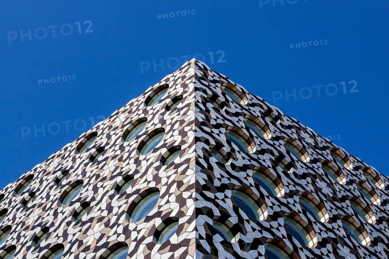 Detail of the facade of the Ravensbourne College of Design and Communication