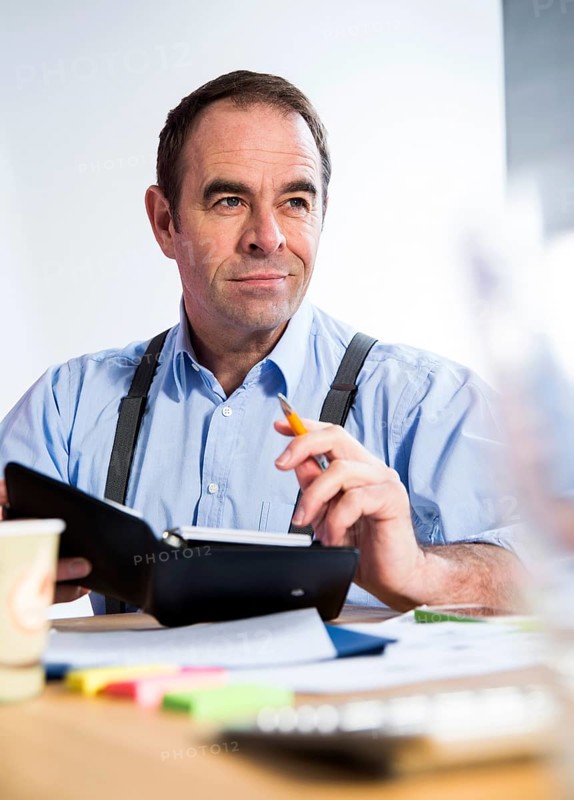 Businessman checking his schedule