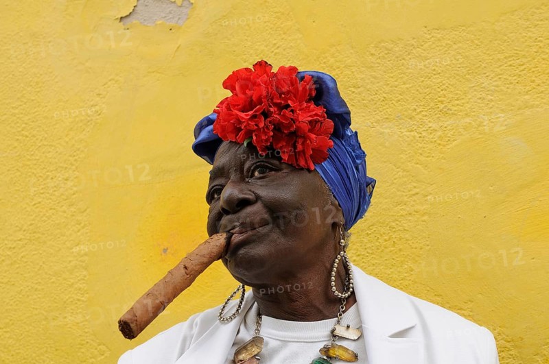 Woman with a cigar