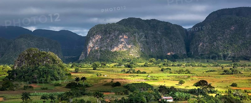 Tobacco fields and the Mogotes karst mountains