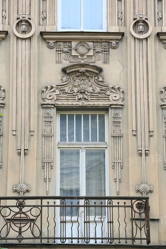 Art Nouveau facade of the house Eliza iela 10a or Elizabeth Street 10a