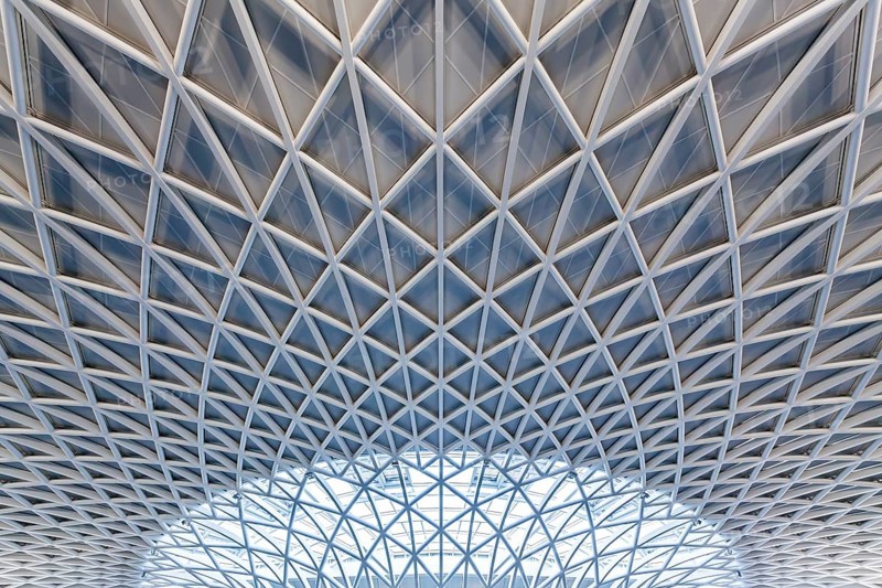 Modern roof construction by John Mc Aslan at King's Cross Station