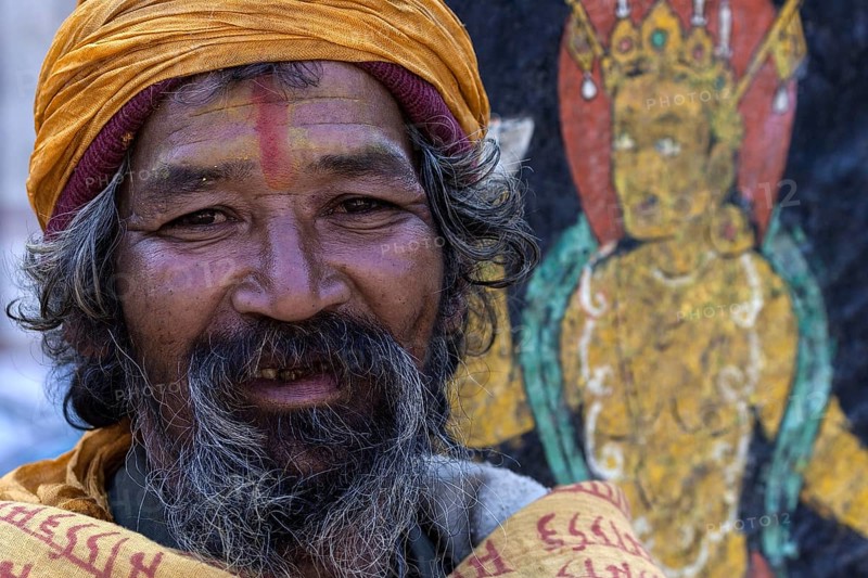 Sadhu with a painted face