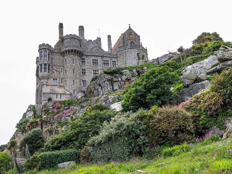 Back side with part of the garden of St. Michael's Mount