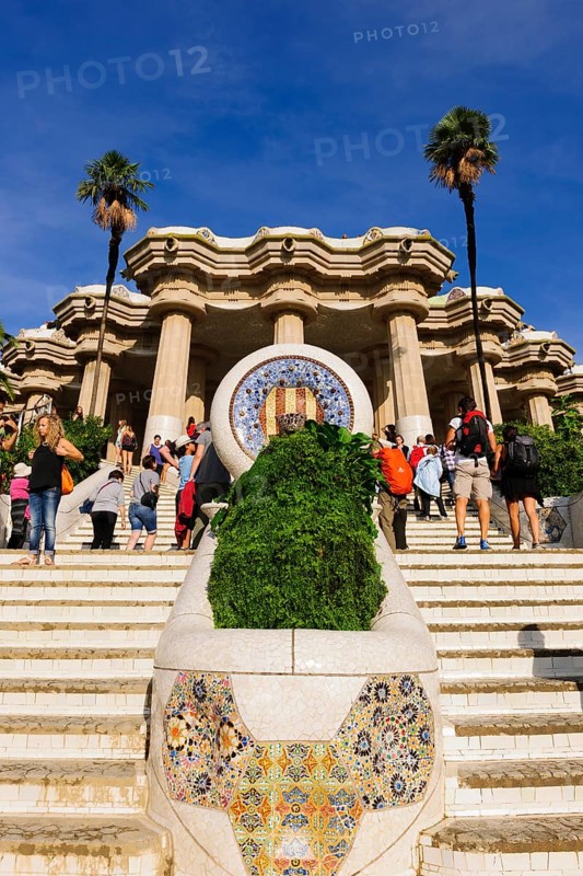 Portico with a monumental staircase