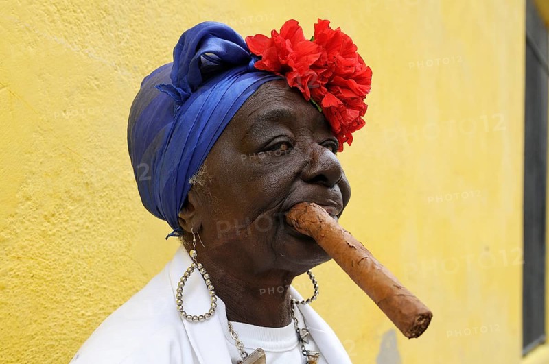 Woman with a cigar