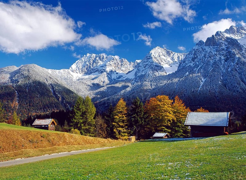 View from Kranzberg near Mittenwald to the Karwendel Range