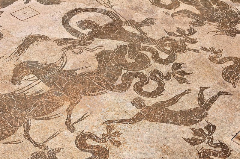 Roman mosaic in the Neptune Therme