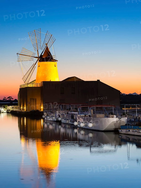Saltworks Ettore Infersa wind mill with salt museum