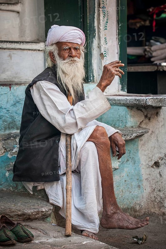 Old man with turban and beard