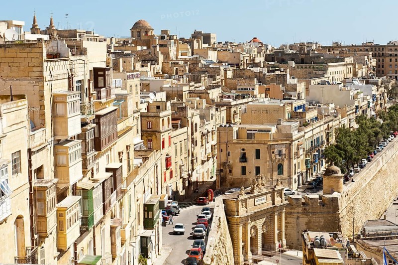 View of the nested houses with oriels in the historic centre