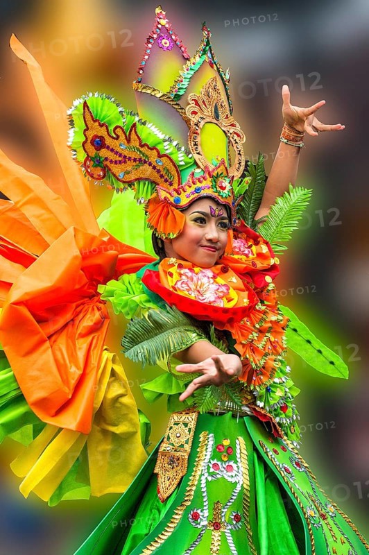 Elaborate costume at the Jember Fashion Festival