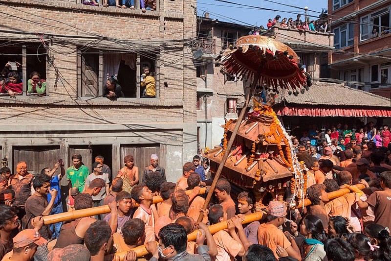 Scene from the Balkumari Jatra festival celebrating the Nepalese New Year