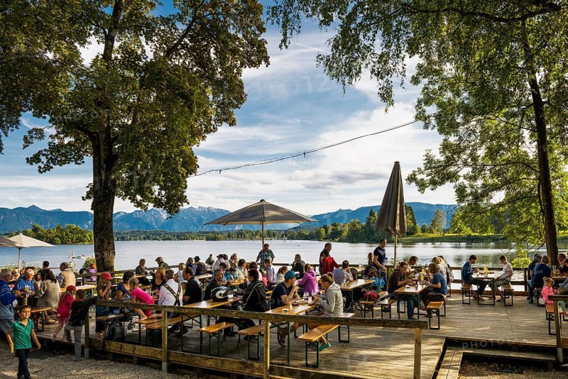 Alpenblick"" beer garden at Staffelsee Lake