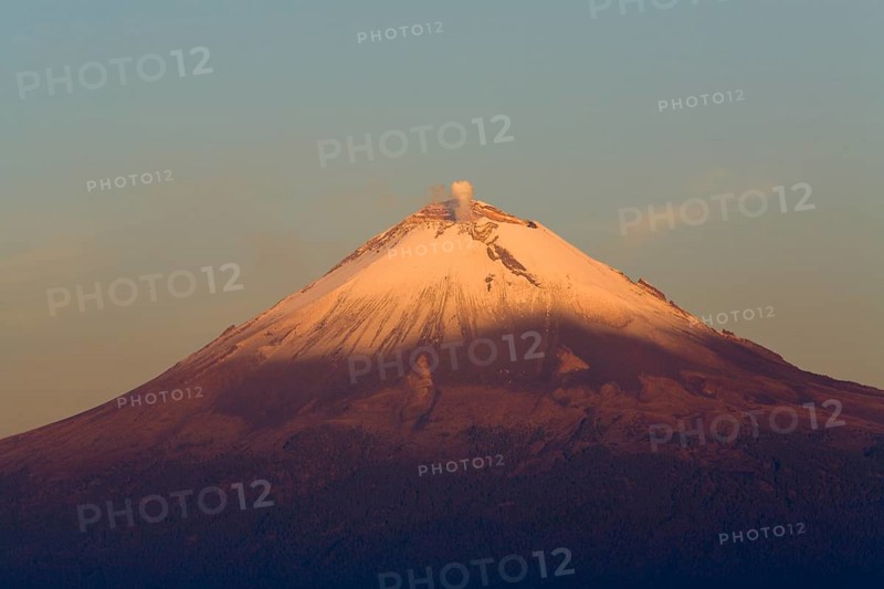 The Popocatepetl volcano in early morning light